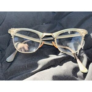 Vintage Art-Craft U.S.A. Cateye Browline Eyeglass Frames Alum 44-20 4 1/2-5 3/4"